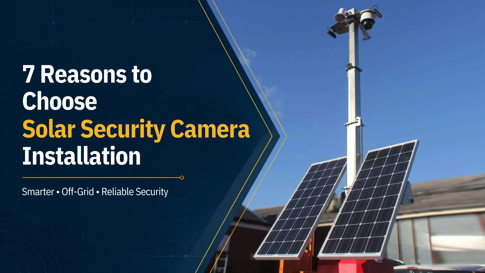 Solar-powered CCTV security camera installation